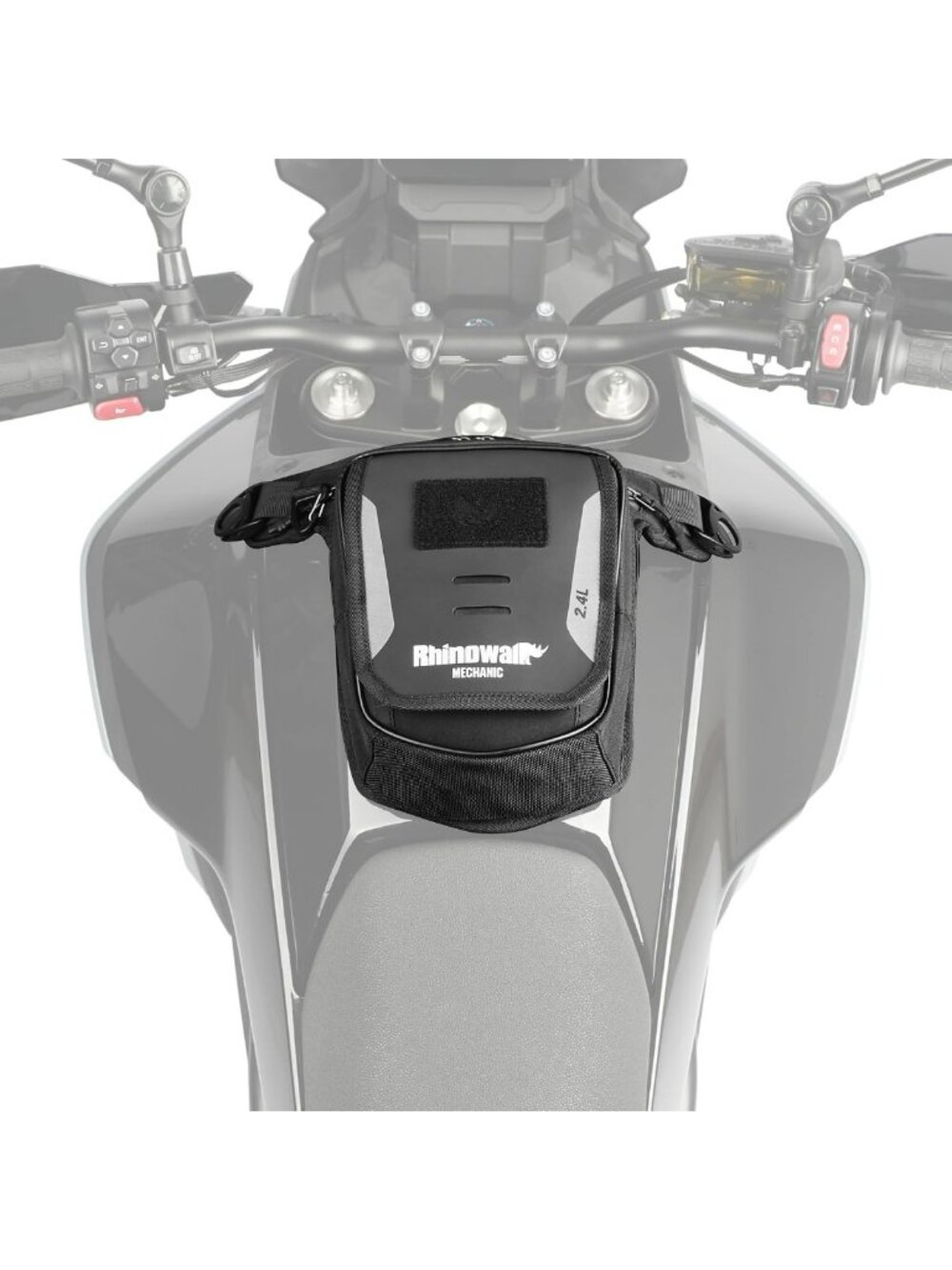 Magnetic Motorcycle Fuel Tank Bag, Quick Release, Black Leg & Waist Pack, One